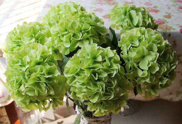 Silk hydrangea flower ball decorateive flower real touch artificial flowers good quality for wedding garden market decoration 