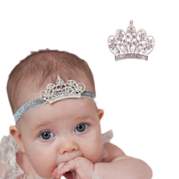 Lovely Princess Crystal Crown Headband Baby Girl Hair Accessories Tiara Infant Elastic Hair Bands Newborn Baby Headbands Crown hair band