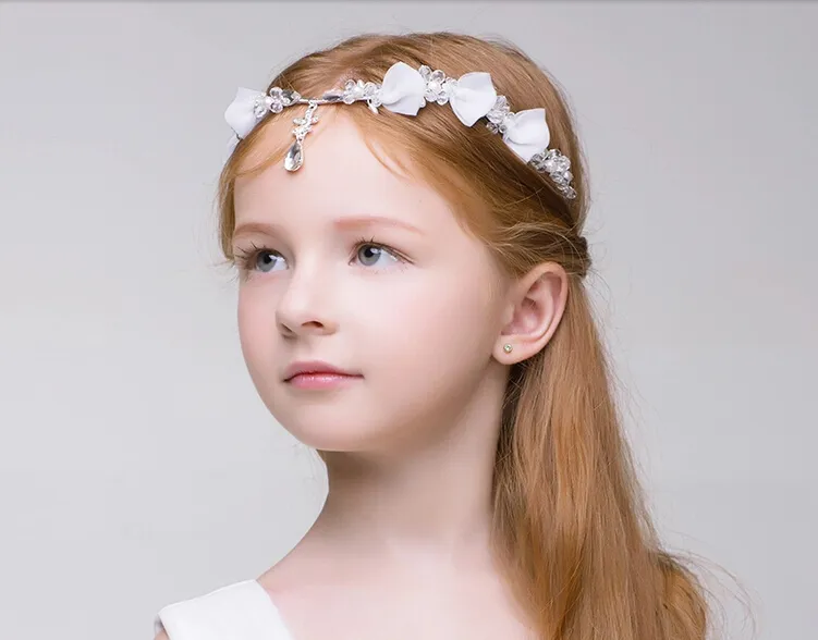 Newest Junior Bridesmaid Bride Accessories Headband Hairwear Crystal Children Hair Wedding Accessories Rhinestone Girls Head Pieces