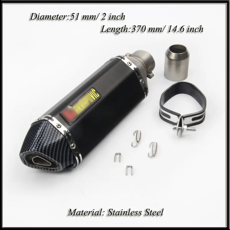 Length 370 Mm 14.6 Inch Universal Motorcycle Exhaust Muffler Pipe