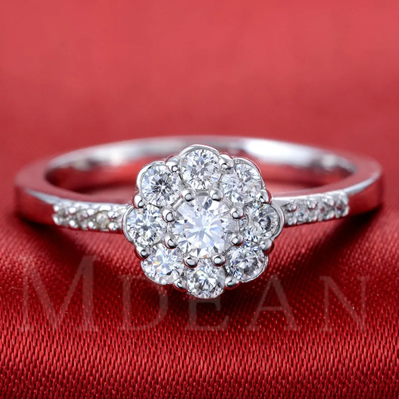 Top kwaliteit 925 Sterling Zilveren Trouwring Party Ringen met zirconia Wit Gouden Ring Fit Pak Vrouwen Ringen fine jewelry237L