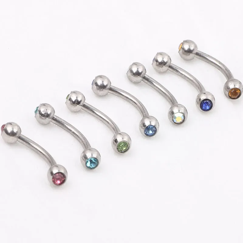 Eyebrow body jewelry mix 10 color 50pcs eyebrow ring banana ring eyebrow piercing jewelry