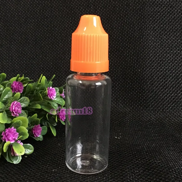 Flacon compte-gouttes en plastique E liquide de 20 ml pour huile essentielle avec capuchon à l'épreuve des enfants