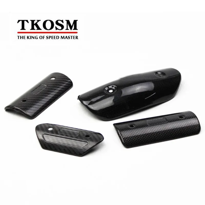 TKOSM Motorcycle Exhaust Muffler Cover Carbon Fiber Color Protector Heat Shield Cover Guard TMAX530 CB400 CBR300 Z250 FZ6