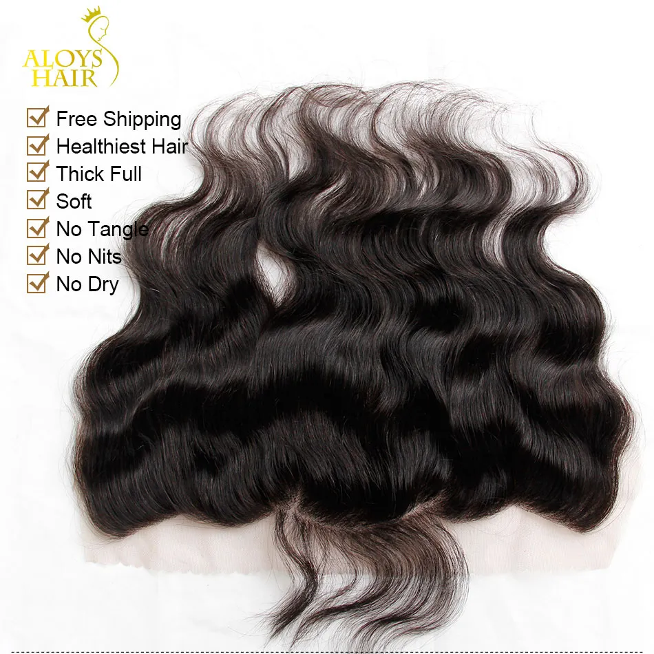 Lace Frontal Closure 8A Malaysian Indian Peruvian Cambodian Brazilian Virgin Human Hair Body Wave Closures Bleached Knots Ear To Ear 13x4 IN