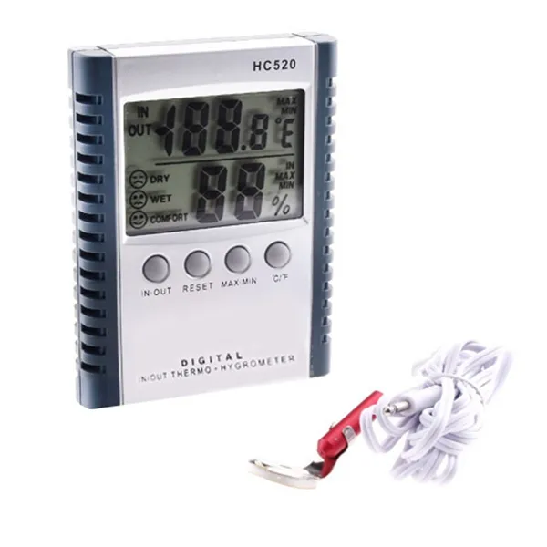 Lot de 4 mini thermomètres numériques de température, humidité,  thermomètre, hygromètre numérique, intérieur de température et d'humidité,  noir