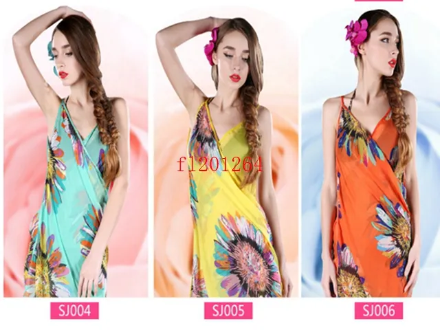 100 sztuk / partia Darmowa Wysyłka Szyfonowe Kobiety Wrap Summer Cover Up Beach Nosić Pareo Dress Ręczniki Swimwear Spódnice