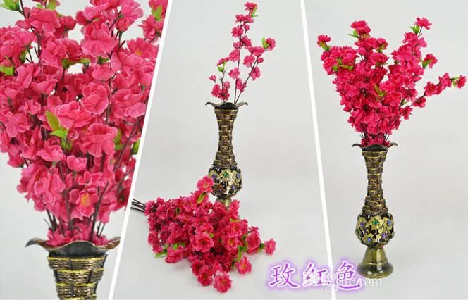 単一シミュレーションシルク人工桃花の花の部屋の装飾の方向母の贈り物Th112
