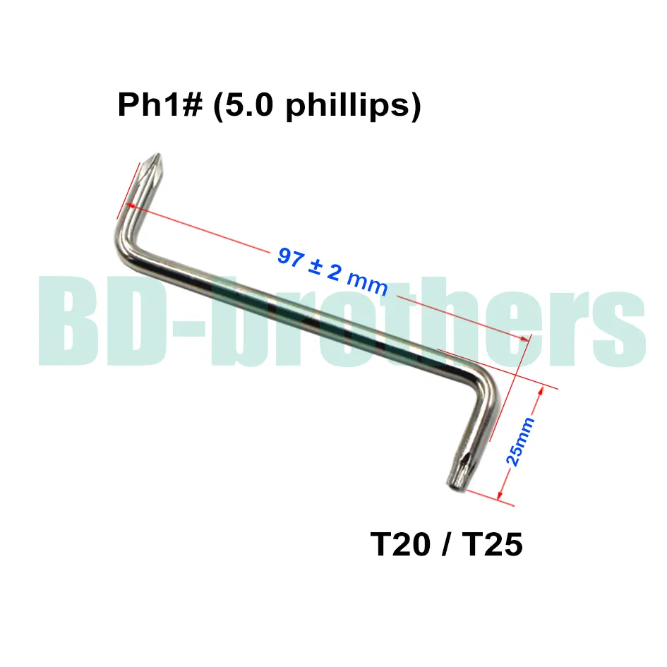 T20 / T25 + 5.0 mm Phillips PH1 # Tournevis Avec Trou Z Tournevis Outil pour Auto Fender de Voiture 100 pcs/lot