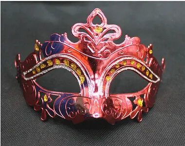 Mens Woman Mask Halloween Masquerade Masks Mardi Gras Venetian Dance Party Face gold shining plated Mask 