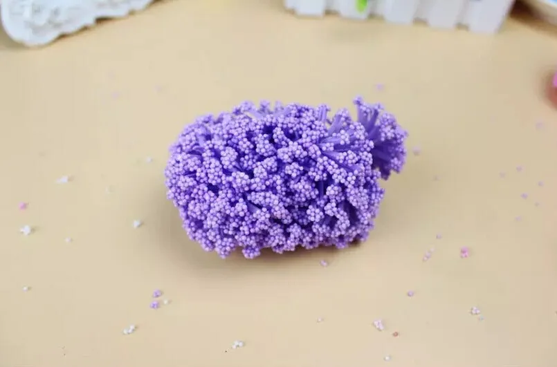 144 stks Lavender PE Foam Bloem Hoofd Stamens Pistil Bloemen Krans Garland Craft Decoratief