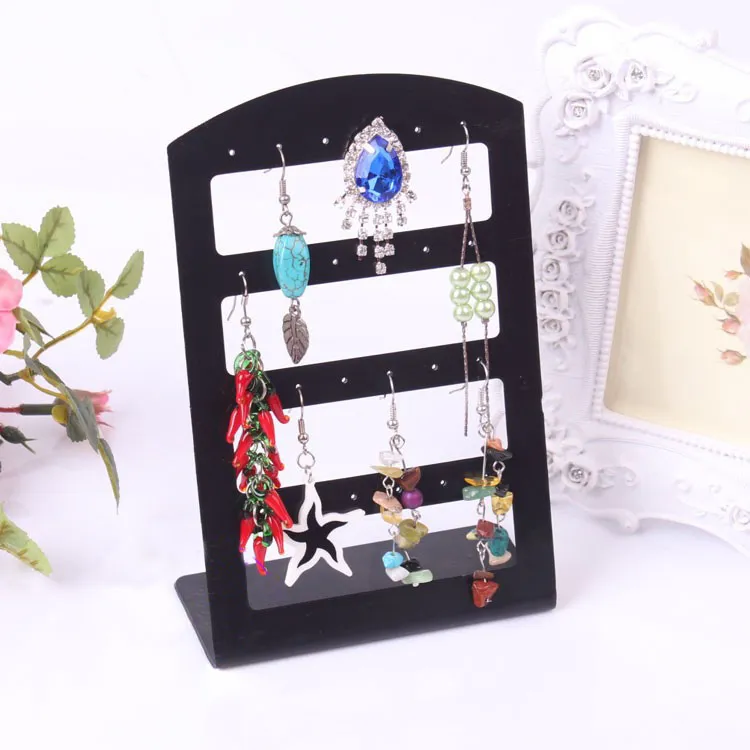 Clear Black Plastic Key Tags Earring Display Stand 24/48/72/84 Holes Jewelry Organizer And