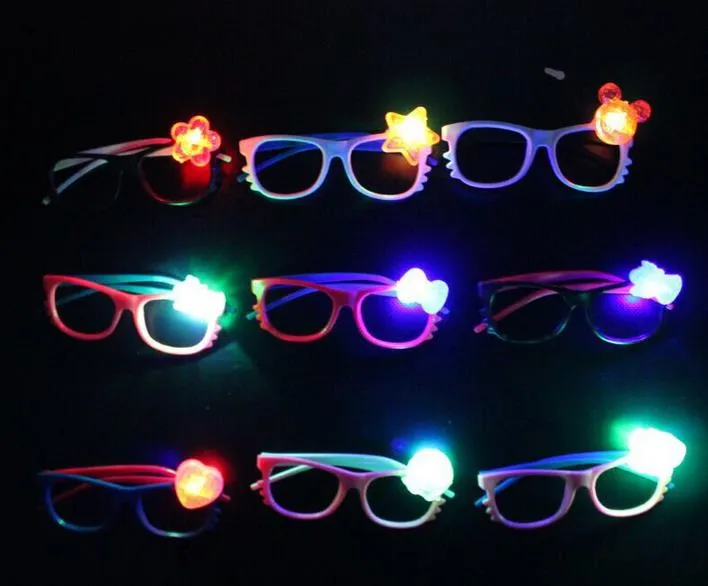 LED 플래시 안경 프레임 어린이 소녀 소년 만화 깜박이는 조명 안경 파티 바 이벤트 용품 장식 크리스마스 어린이 저렴한 선물