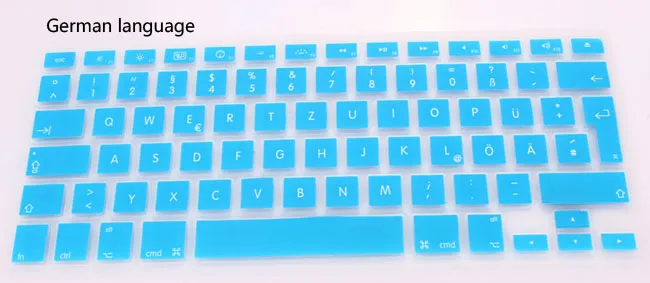 Alemão Russo Árabe Espanhol Sueco Waterproof Teclado Tampa Clear Silicone Borracha para MacBook Pro Air 11 13 15 17 Polegadas UE Versão