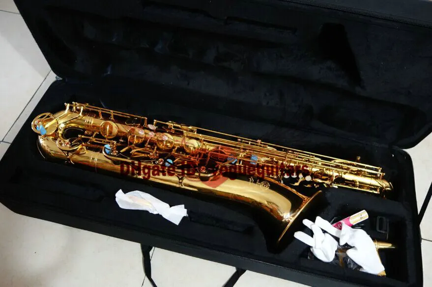 Commercio all'ingrosso- MADE IN CHINA NUOVO Sassofono sax baritono basso Baritono Mark Mk color oro spedizione gratuita
