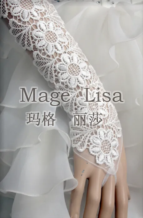 Long Design Gloves Bandage Fingerless Rhinestone Wedding Gloves 50cm9589049