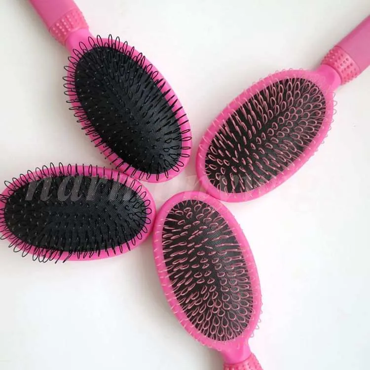 Hair Comb Loop Brushes för mänskliga hårförlängningar peruk slingor i sminkborstar Verktyg Rosa färg Stor storlek