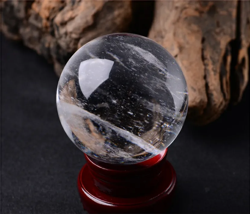 5060 mm Clear Crystal Ball Smelting Stone Crystal Sphere Crystal Healing Crafts 홈 다공 예술 선물 선물 1609845