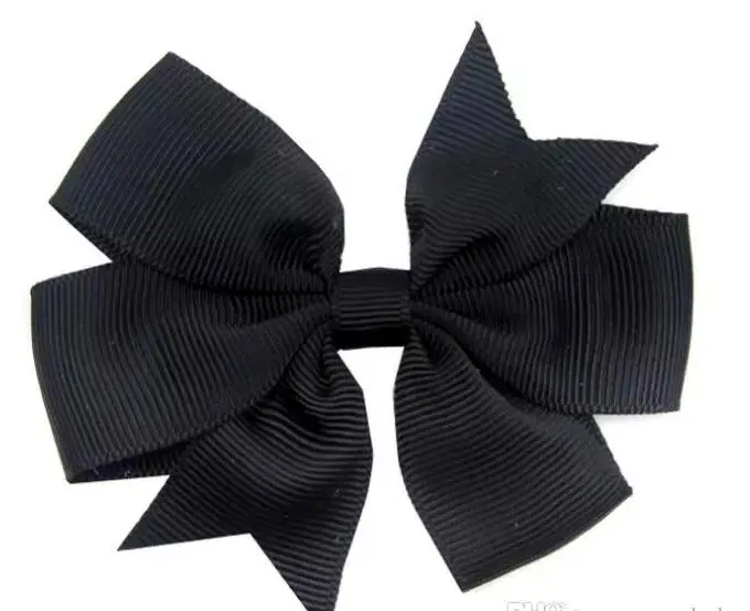 3.5 Inch Infant Ribbon Bows with Clip solid color bows clip baby hair bow boutique hair accessories girls hair clips 