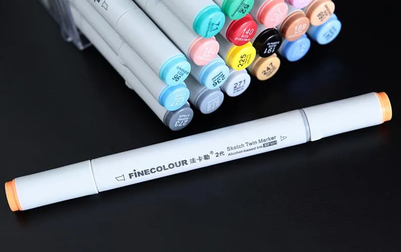 Nieuwe de tweede generatie finecolour marker pennen finecolour pen schets handgeschilderde kunst schilderij pennen 160 kleuren voor gekozen met geschenk pen tassen