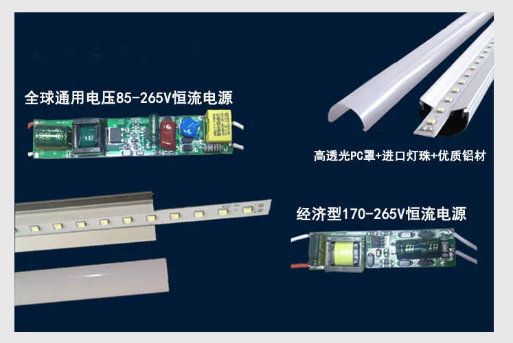 Integrierte T8-LED-Röhrenleuchte, zweireihige Seiten, 4 Fuß, 5 Fuß, 6 Fuß, 8 Fuß, kühlere Beleuchtung, LED-Lichtröhren, Wechselstrom 85–265 V, mit allem Zubehör