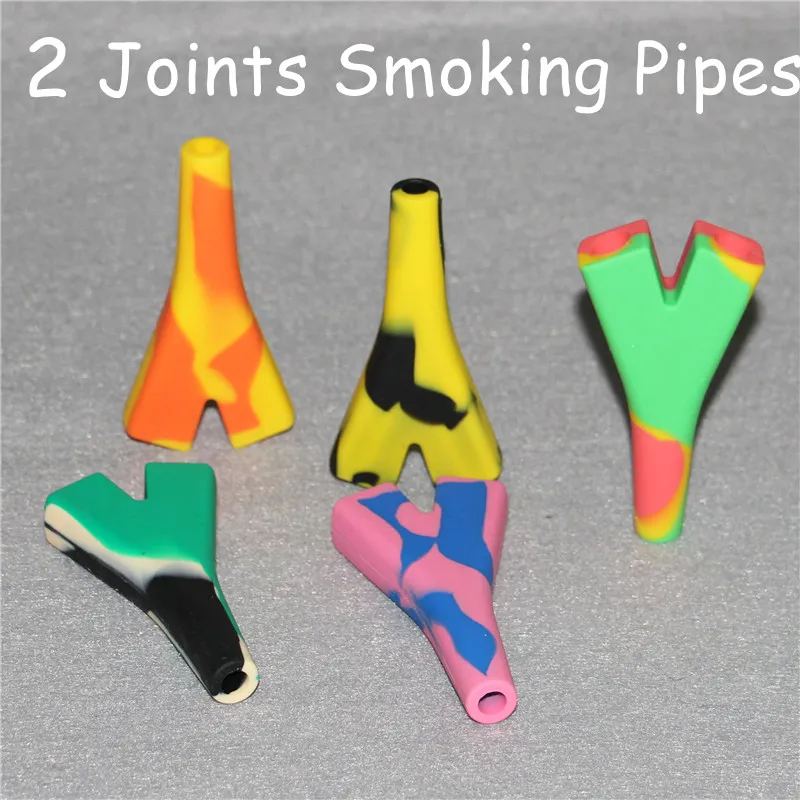 Manufacturer 2 Joints Holder Silicone Pipe Raw Blunt Bubbler Smoking Bubble Pipes Small HandPipe DHL