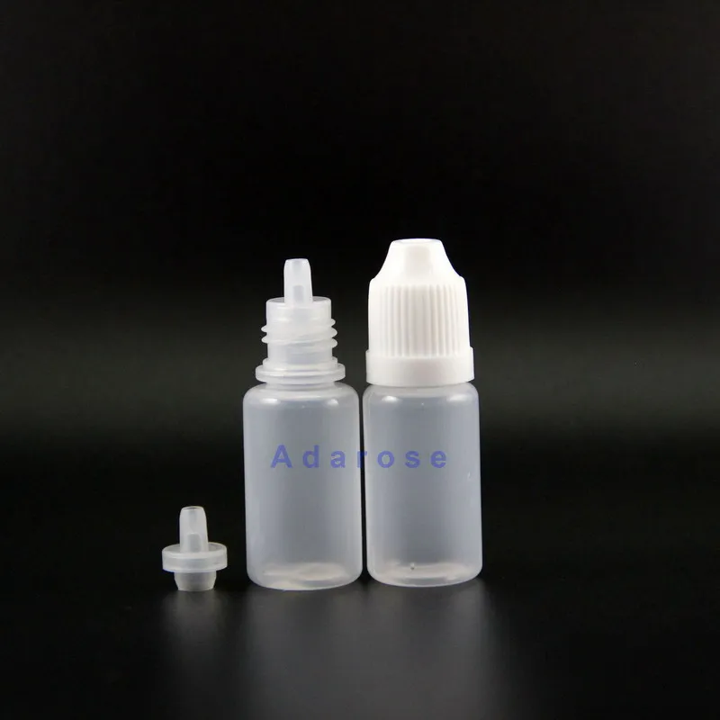 8ml 100pcs 고품질 LDPE 플라스틱 드롭퍼 병 어린이 증거 캡 팁 짧은 젖꼭지를 가진 안전 압착 가능한 병