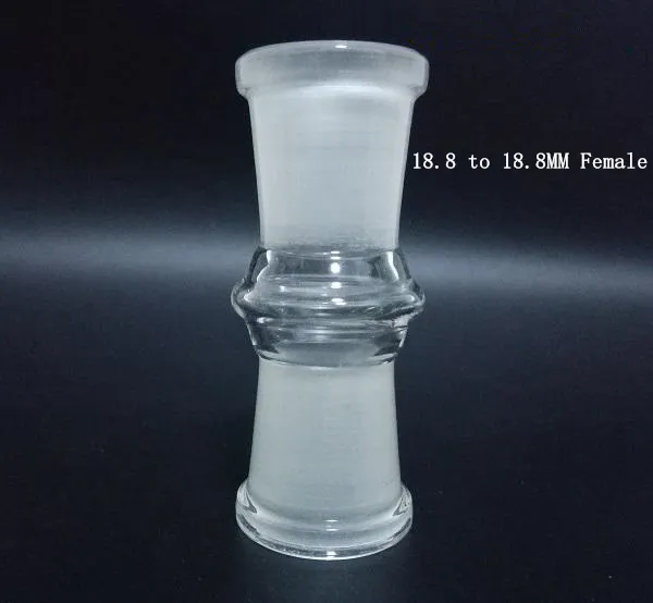 18.8MM à 18.8MM convertisseur femelle adaptateur en verre alimentation droite pour verre bong verre barboteur et cendrier