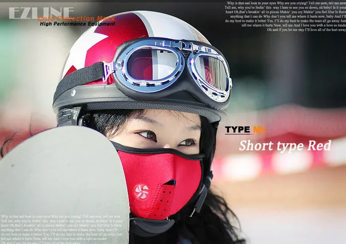 Spedizione gratuita Neoprene Neck Warm Mezza Maschera Winter Veil ciclismo Moto Sci Snowboard Bicicletta Maschera