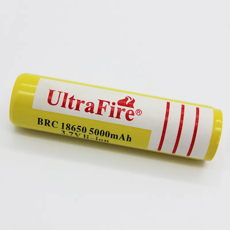 Желтый Ultrafire 18650 Высокая емкость 5000 мАч 37 В Liion Rechargable Battery для светодиодной фонарики цифровой камеры литиевые батареи 4772247