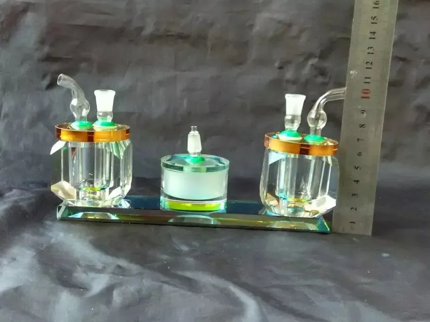 Meilleure venteNewDouble, bouteille d'eau en cristal, gros verre Bongs brûleur à mazout tuyaux en verre conduites d'eau tuyau en verre plates-formes pétrolières fumer livraison gratuite