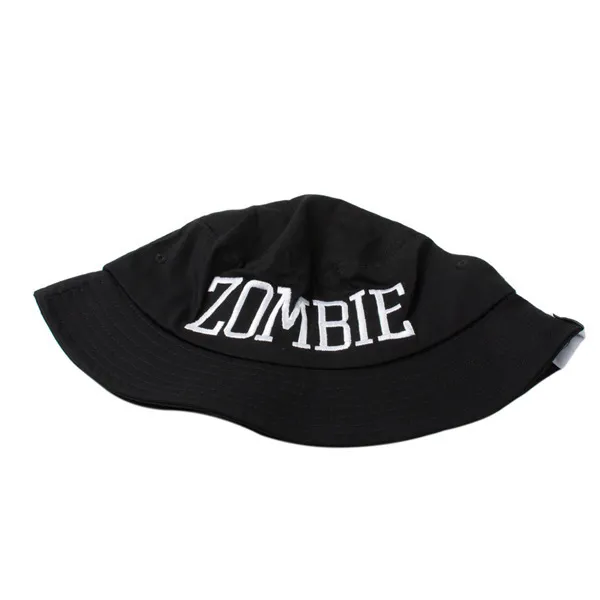 Wholesale-Zombie Bucket Hat Ladies Casual Embroidered Letter Camping Hat Summer Boonie Cap Outdoor Bob Chapeau Fishing Hat For Women Men