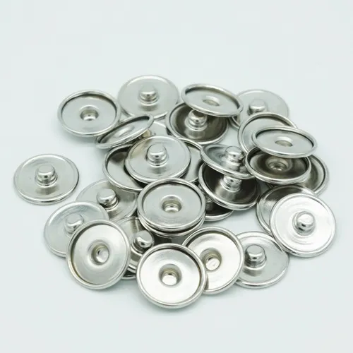 MIN BESTÄLLNING 100PCS 18mm DIY Clasps Ginger Snap Base Utbytbara tillbehör för smycken Snaps Buttons Base