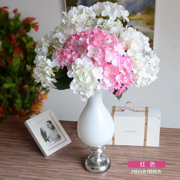 51cm Silk Hydrangea Flower Bunch Fake Flowers Hydrangeas Seven Heads for Wedding Party Home Artificial Decorative Flowers Centerpieces