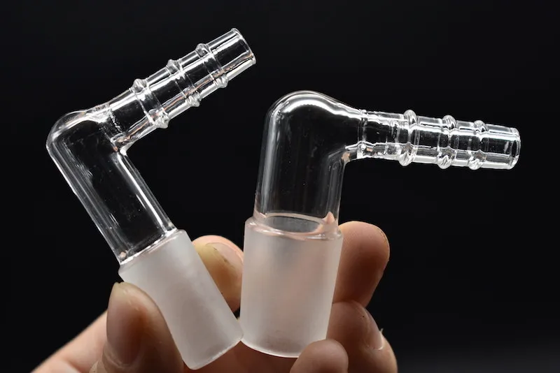 hot on sale Glass Vapor Whip Adapter 90Degree 14mm 18mm male glass Adapter for bongs water pipe free shipping