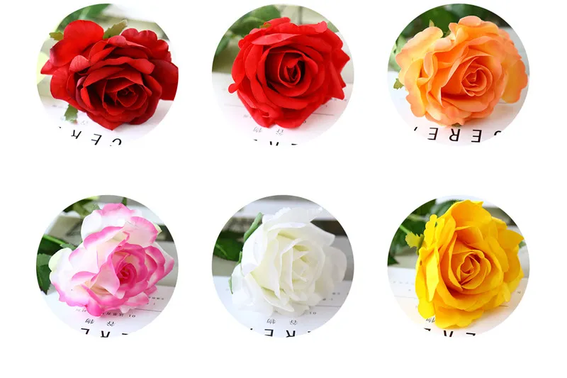 Rose Fleurs Pour Mariage Fleur Artificielle Real Touch Roses Automne Vivid Faux Feuille Bouquet De Mariage Décoration De La Maison Partie Accessoire Flore