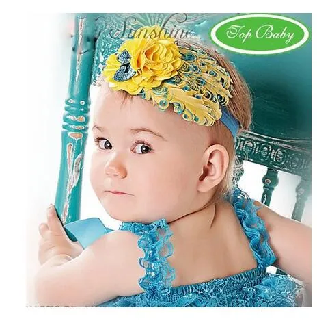 2020 New Feather baby headband girls039 hairbands hairpin Christmas hair tie Headbands Hair Accessories8259421