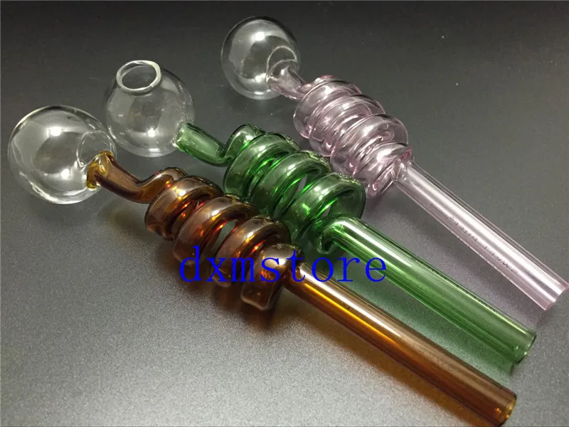 High quality glass pipes Curved Glass Oil Burners Pipes with Different Colored Balancer Water Pipe smoking pipes