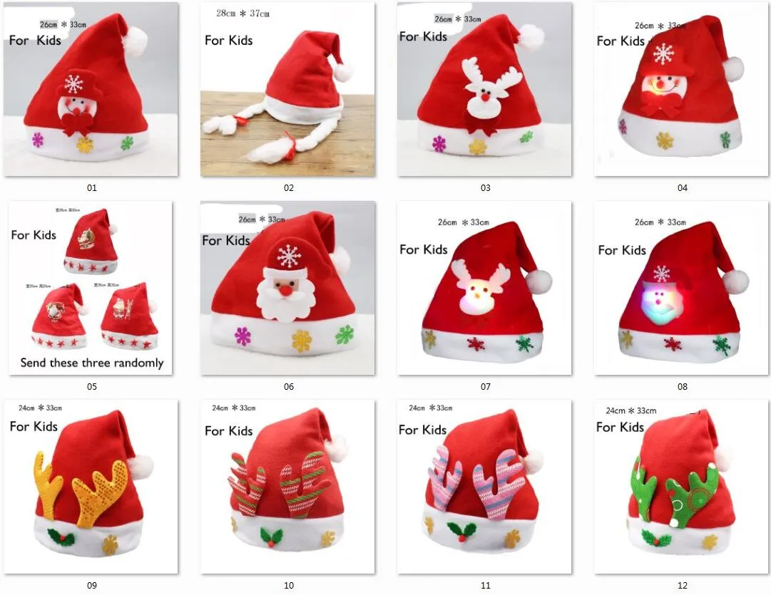 Светодиодные Рождество Hat ребенок дети взрослые партии шляпы Санта-Красный аксессуары украшения для праздника Рождественская вечеринка