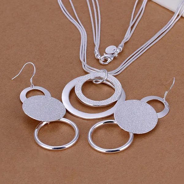 Ensemble De Bijoux En Argent Sterling 925 De Haute Qualité, Double Sable, Pièce O, DFMSS017