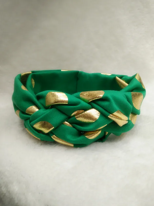 baby celtic Cross knot Wave point turban headband cotton twisted head wraps girl cute Twist Knotted Hot stamping golden Wave dot FD6580