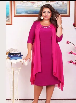 Robe fausse femme, couleur unie, manches mi-longues, grande taille, décontractée, une pièce, festa L-3XL 4XL 5XL 6XL, nouveau produit de printemps