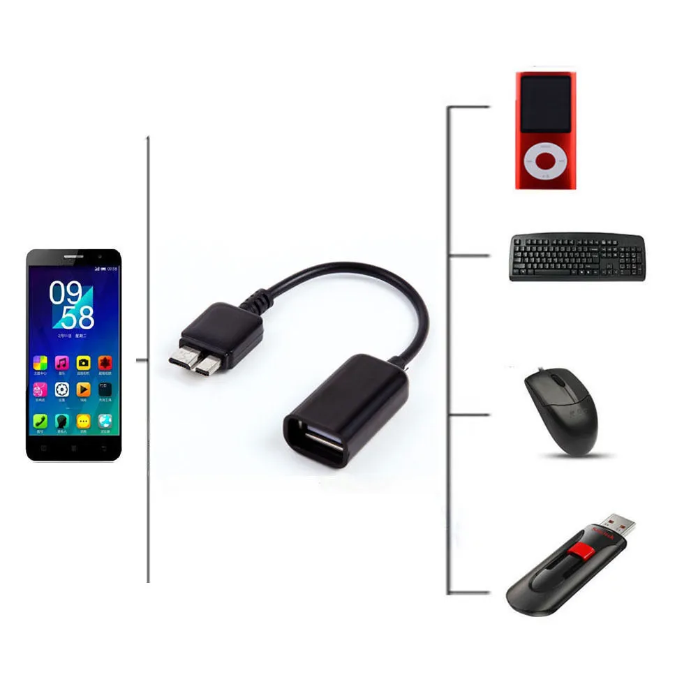 Adaptateur de câble hôte Micro USB 3.0 OTG, cordon adaptateur pour Samsung Galaxy Note 3 S5
