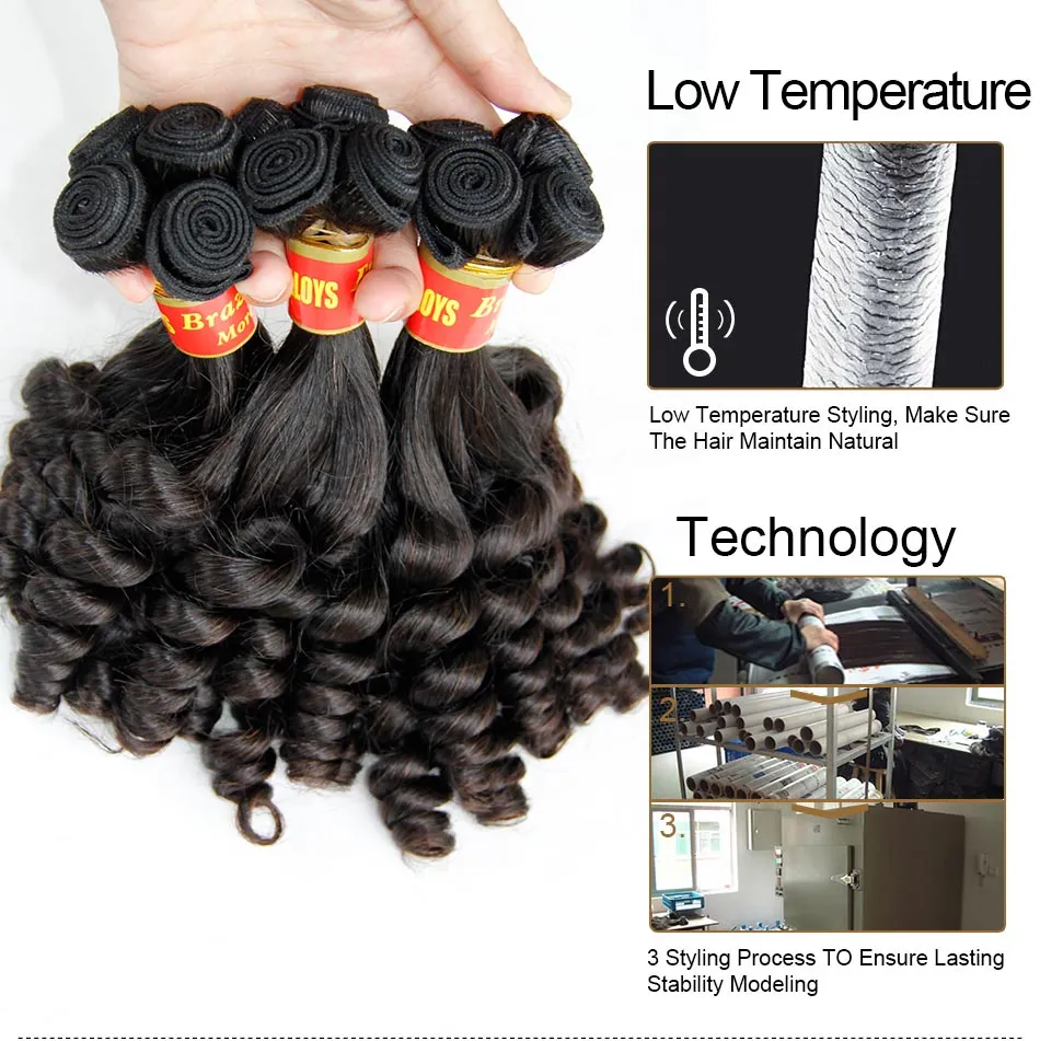 Двойное нарисованное тетя Funmi Virgin Hair Bouncy Romance Egg Spring Curls 7A необработанные бразильские свободные кудрявые волосы. Плетение волос 31993867