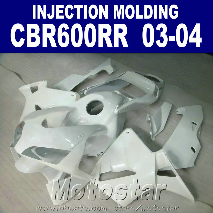 جديد! حقن صب جميع الأبيض لهوندا CBR 600RR هدية 2003 2004 cbr600rr 03 04 موتوبيكي fairings ZUSR