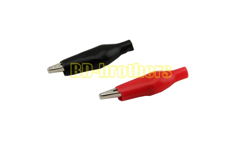 Pinza de cocodrilo de Metal, abrazadera eléctrica de cocodrilo para medidor de sonda de prueba, bota de plástico negra y roja de 27mm, 1000 unids/lote