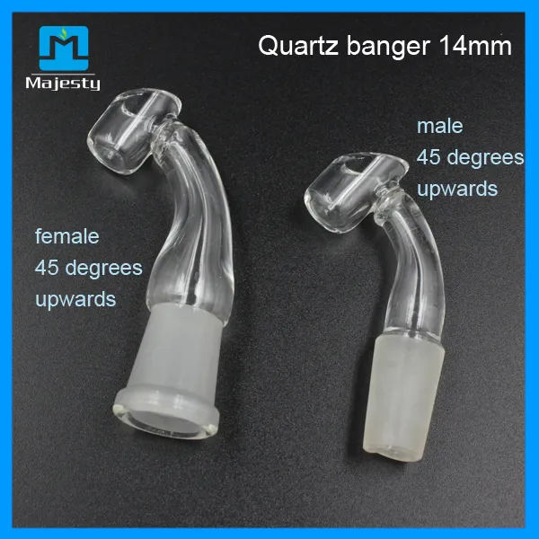 2015 10mm 14mm 18mm Quartz Banger Femelle Mâle 45 ou 90 Degrés Quartz Banger Pour Des Plateaux D'huile En Verre