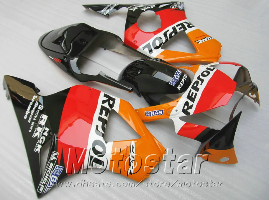 Set moto stampaggio ad iniezione carenature Honda cbr900rr 954 2002 2003 CBR900 RR rosso arancione Kit carenatura ABS REPSOL CBR954 02 03 YR61