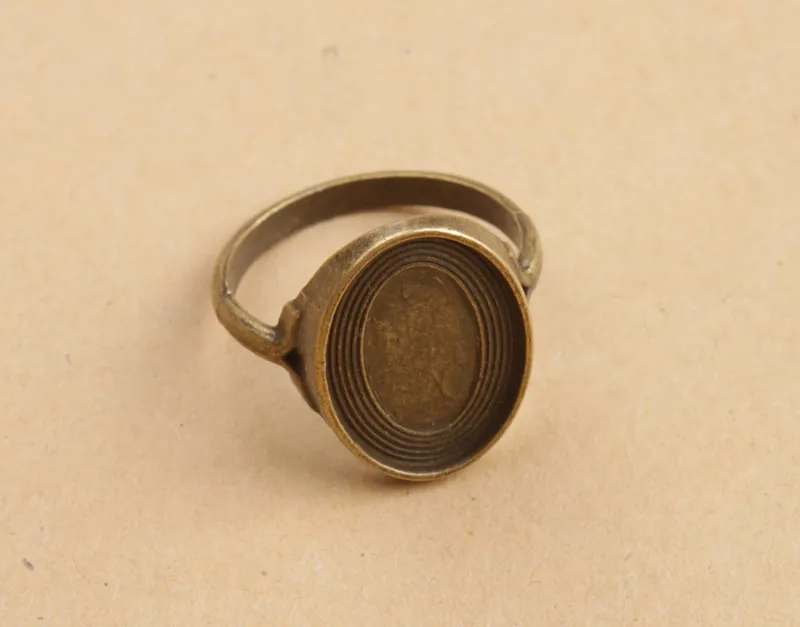 Antiqued Bronze Base Ring Blank Settings 18x13mm # 91348