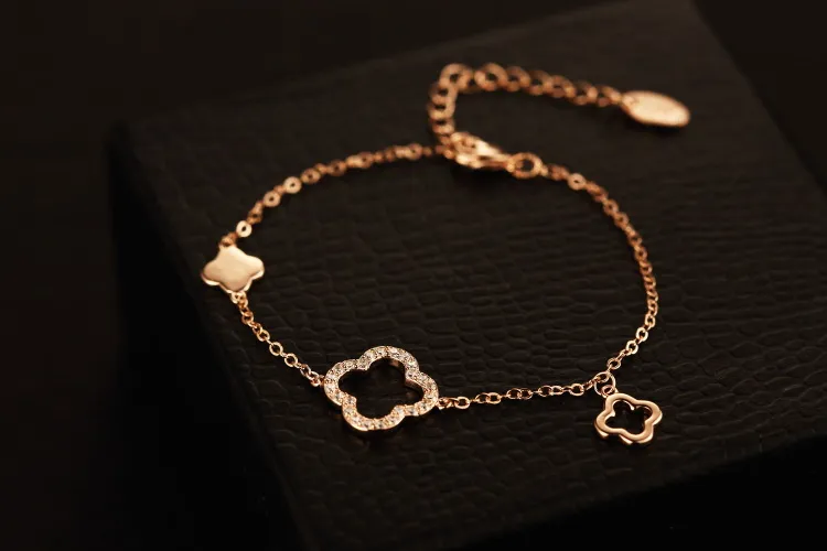 Fashion Metal Gold Plated Diamante Charm Bracelets & Bangles For Women Elegant Bracelet Female Ladies Fine Jewelry320P
